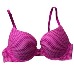 Victorias Secret Pink Mesh Perfect Shape Underwire Bra Size 32B